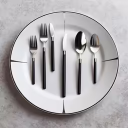 there is a plate that has several forks on it