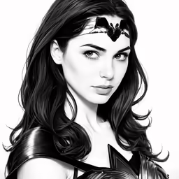 a drawing of a woman dressed in a batman costume