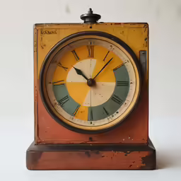 this is an old fashioned looking clock that was in use