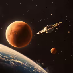 an image of a space ship approaching the earth