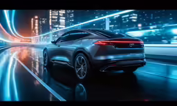the new infinitix sport suv in a city at night