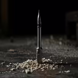 there is a large bullet that has been broken