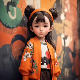 the doll is dressed as a asian girl