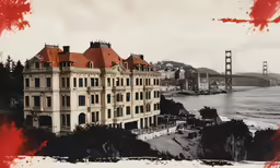 a large building next to a body of water