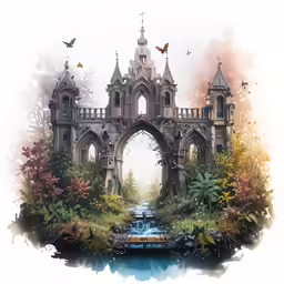 an image of a painting of a castle