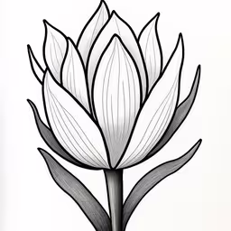 this drawing is made in black and white,the stem of a flower has leaves on it