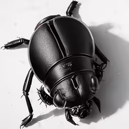 a beetle looking down on itself with horns