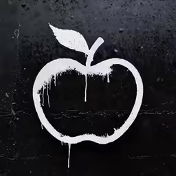 the apple logo has been painted on the back of it