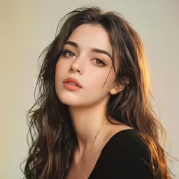 a girl with long hair is posing for a photo