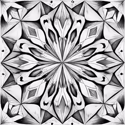 a close up view of a black and white square flower