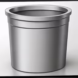 a pot with one flower in it sitting on a table