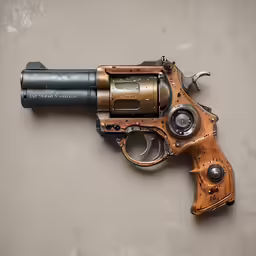 a brown gun that has some sort of camera on it