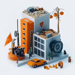 a tiny model is shown of a building