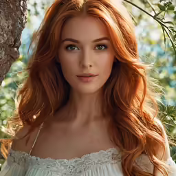 a beautiful young lady leaning up against a tree