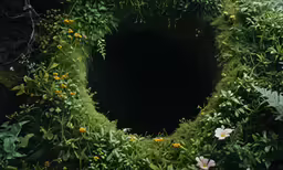a very large piece of green with white flowers in the center