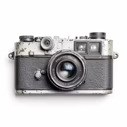 a dirty camera with its reflection