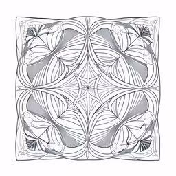 a square design made from the lines,a square shaped design is in black and white