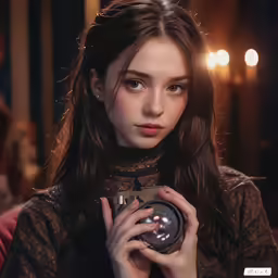 an image of a woman holding a camera