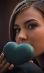 an image of woman holding heart shaped soap