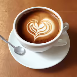 a cup of coffee sitting on a white saucer