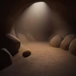 a rock - like area with several boulders in it