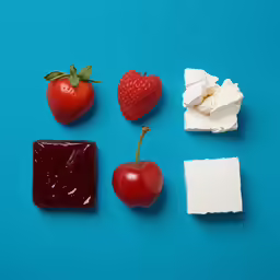 a group of different fruits and vegetables cut up into pieces