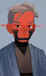 an animated image of a boy looking at the camera