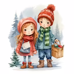 a couple of children standing next to each other