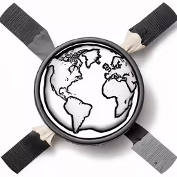 a small model of the earth with pieces cut out