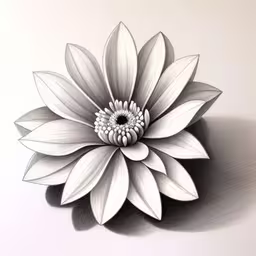 black and white painting of a flower