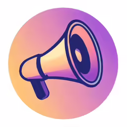 an icon with a megaphone inside of it