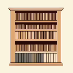 a book case with books on it, the top half has several different colored ones,a bookcase with three shelves that are filled with books