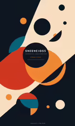 a poster with the words, shenchss on it