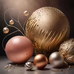 several different types of eggs sitting on the floor