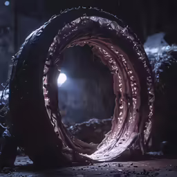 a bunch of tires that are sitting in the dirt