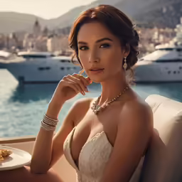 the girl is dressed in an elegant dress
