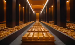 long row of yellow benches lined up inside of a room