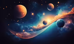 the outer planets that are floating over clouds