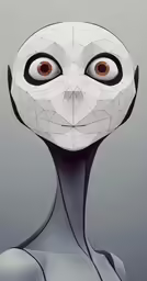 a robot has its head with two eyes