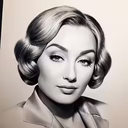a drawing of a woman with dark lipstick