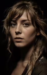 a beautiful woman with brown hair and a frecky bangs