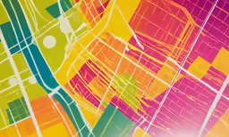 a city map on a wall that appears to be designed