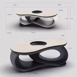 two tables with one table sitting on top of each other