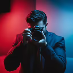 a man taking a picture with a camera