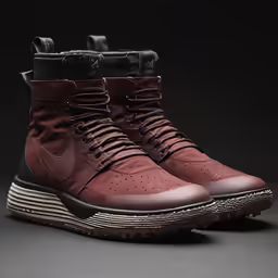 a pair of boots with soles and brown suede