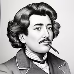 a man with a pipe in his mouth