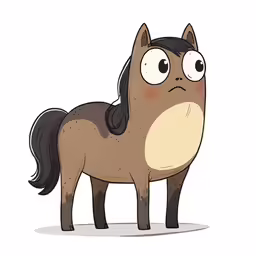 an animated horse with a surprised expression