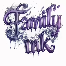 a family ink logo that has some type of ink and it says family ink
