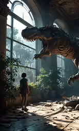 a large tylophamus is walking around in the room