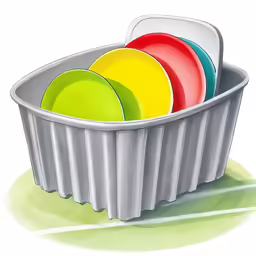 a container with some plates in it
